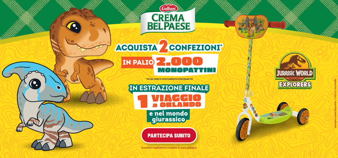 Scopri l’Era Giurassica con Crema Bel Paese Scopri l’Era Giurassica con Crema Bel Paese